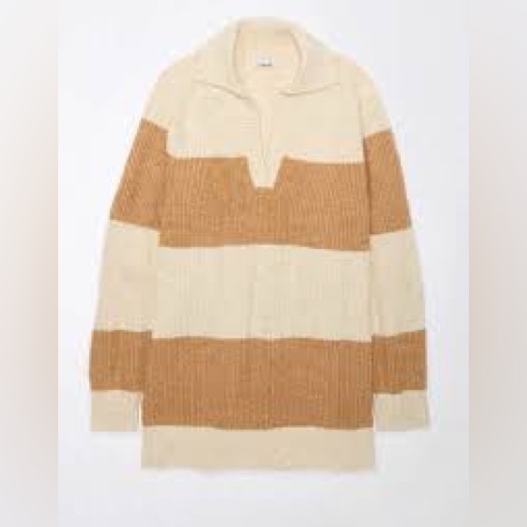 American Eagle Outfitters Dresses & Skirts - American Eagle Collared Striped Sweater Mini Dress Womens Size Large